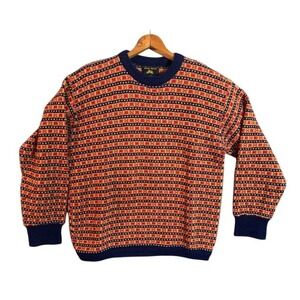 Herman Phillips Vintage Norwegian Style Knit Sweater Mens L Fair Isle Size L?